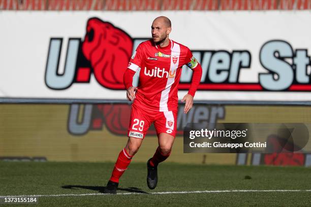 Gabriel Paletta of AC Monza in action during the Serie B match between AC Monza and US Lecce at Stadio Brianteo on February 27, 2022 in Monza, Italy.