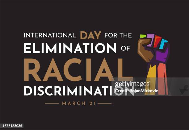internationaler tag zur beseitigung der rassendiskriminierung, 21. märz. vektor - racism stock-grafiken, -clipart, -cartoons und -symbole