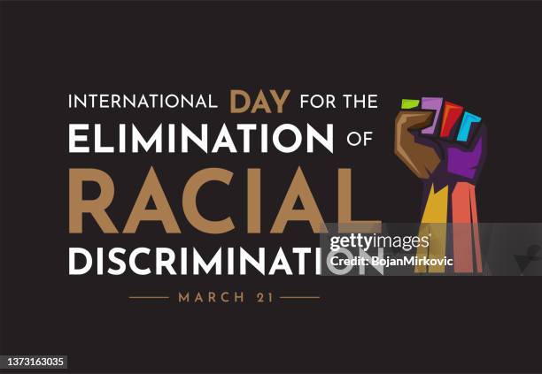 international day for the elimination of racial discrimination, march 21. vector - racism stock illustrations