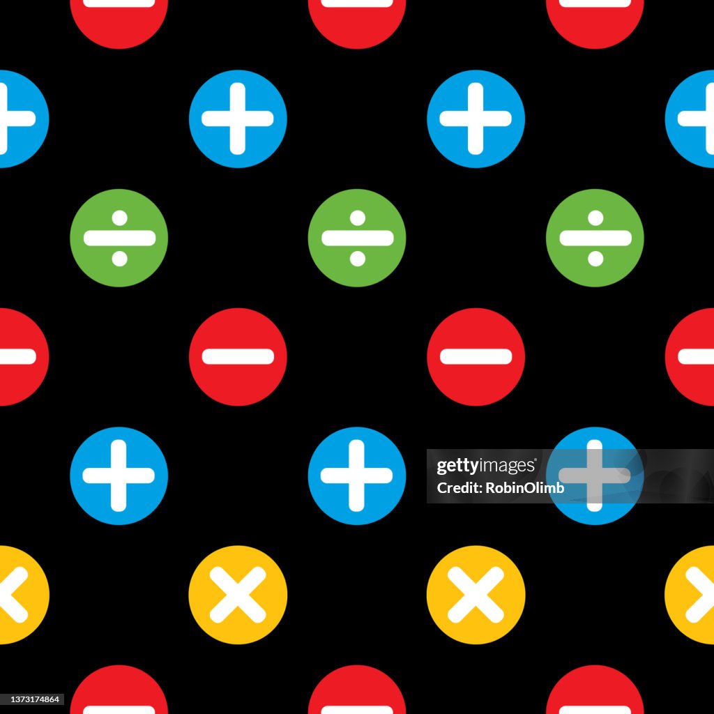 Circle Symbol In Math Colorful Circle Math Symbols Seamless Pattern High-Res Vector Graphic ...