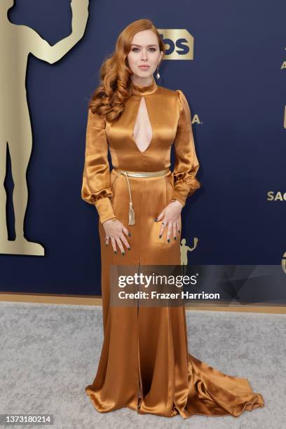 Elizabeth McLaughlin attends the 28th Annual Screen Actors Guild Awards at Barker Hangar on February 27, 2022 in Santa Monica, California.