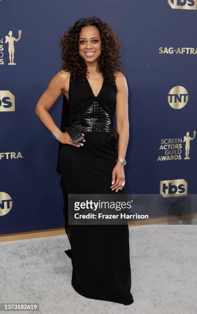 Nischelle Turner attends the 28th Annual Screen Actors Guild Awards at Barker Hangar on February 27, 2022 in Santa Monica, California.