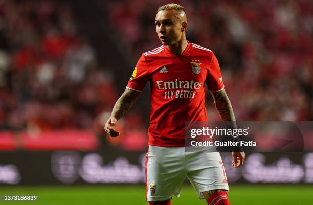 Everton Cebolinha of SL Benfica during the Liga Bwin match between SL Benfica and Vitoria Guimaraes SC at Estadio da Luz on February 27, 2022 in...