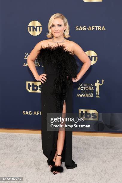 Emily Osment attends the 28th Annual Screen Actors Guild Awards at Barker Hangar on February 27, 2022 in Santa Monica, California.
