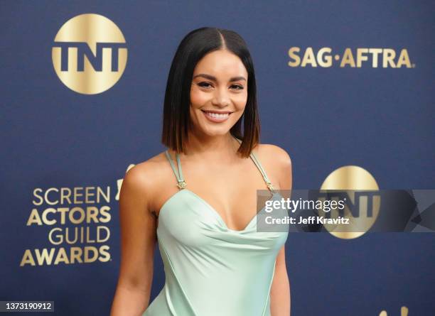 Vanessa Hudgens attends the 28th Annual Screen Actors Guild Awards at Barker Hangar on February 27, 2022 in Santa Monica, California.