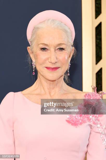 Helen Mirren attends the 28th Annual Screen Actors Guild Awards at Barker Hangar on February 27, 2022 in Santa Monica, California.