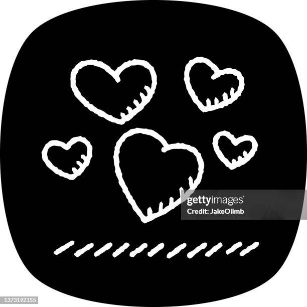 little hearts doodle 3 - small square texture stock illustrations