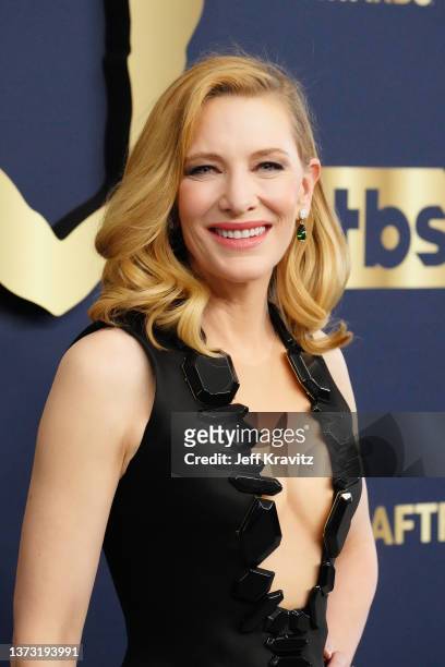 Cate Blanchett attends the 28th Annual Screen Actors Guild Awards at Barker Hangar on February 27, 2022 in Santa Monica, California.