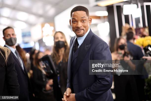 Will Smith attends the 28th Screen Actors Guild Awards at Barker Hangar on February 27, 2022 in Santa Monica, California. 1184550