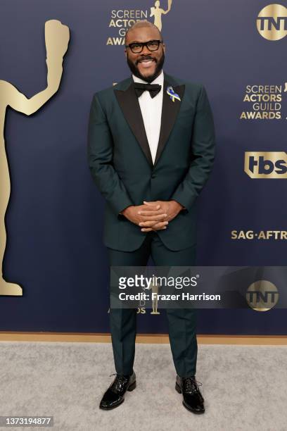 Tyler Perry attends the 28th Annual Screen Actors Guild Awards at Barker Hangar on February 27, 2022 in Santa Monica, California.