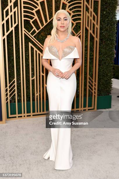 Lady Gaga attends the 28th Annual Screen Actors Guild Awards at Barker Hangar on February 27, 2022 in Santa Monica, California.