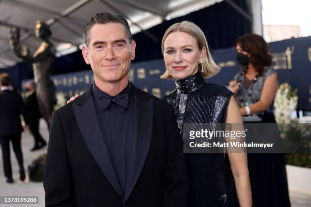 Billy Crudup and Naomi Watts attend the 28th Screen Actors Guild Awards at Barker Hangar on February 27, 2022 in Santa Monica, California. 1184619