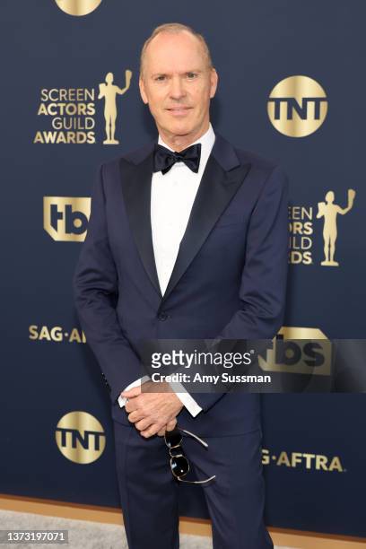 Michael Keaton attends the 28th Annual Screen Actors Guild Awards at Barker Hangar on February 27, 2022 in Santa Monica, California.