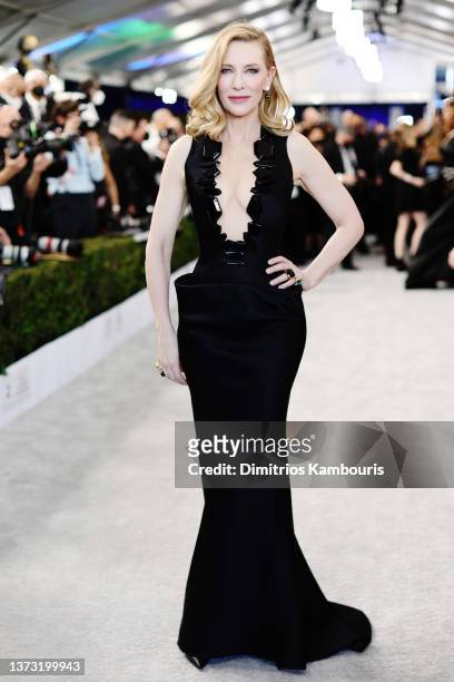 Cate Blanchett attends the 28th Screen Actors Guild Awards at Barker Hangar on February 27, 2022 in Santa Monica, California. 1184596