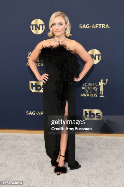 Emily Osment attends the 28th Annual Screen Actors Guild Awards at Barker Hangar on February 27, 2022 in Santa Monica, California.