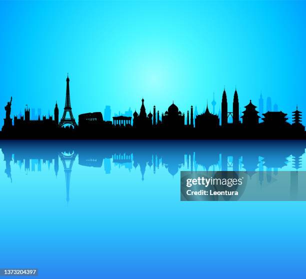 illustrations, cliparts, dessins animés et icônes de monument skyline (tous les bâtiments sont complets et mobiles) - tokyo night