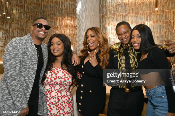 Dominic Nash, Donielle Nash, Niecy Nash, Jessica Betts and Dia Nash at the Essence Magazine cover celebration for Niecy Nash and Wife Jessica Betts...