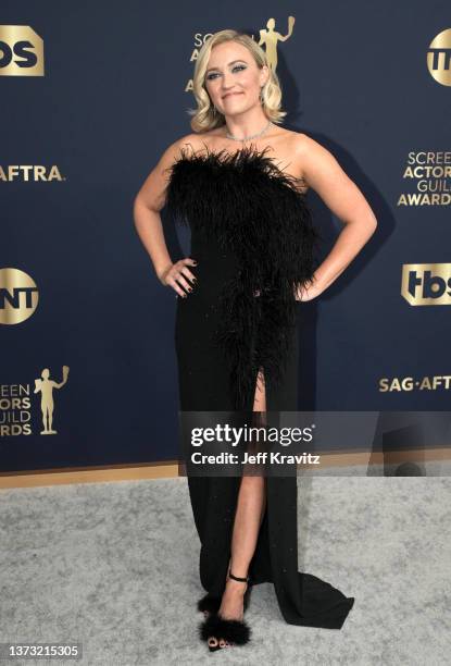 Emily Osment attends the 28th Annual Screen Actors Guild Awards at Barker Hangar on February 27, 2022 in Santa Monica, California.