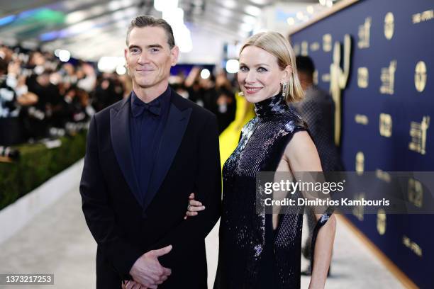 Billy Crudup and Naomi Watts attend the 28th Screen Actors Guild Awards at Barker Hangar on February 27, 2022 in Santa Monica, California. 1184596