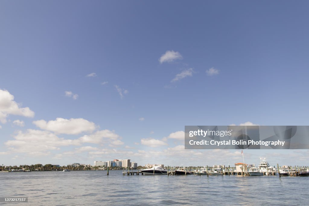 Palm Beach, FL Intercostal Waterway Viewed from Palm Beach Island