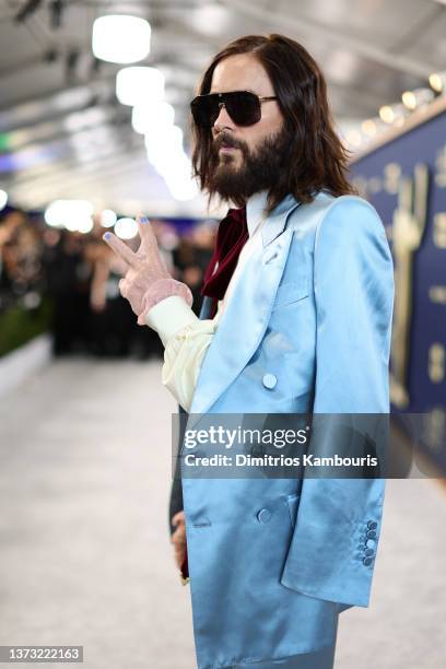 Jared Leto attends the 28th Screen Actors Guild Awards at Barker Hangar on February 27, 2022 in Santa Monica, California. 1184596