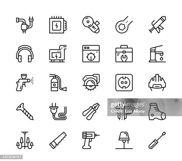 consturuction market icons - grinding stock illustrations