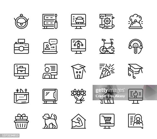 home-based business icons - web based broadcasting stock illustrations