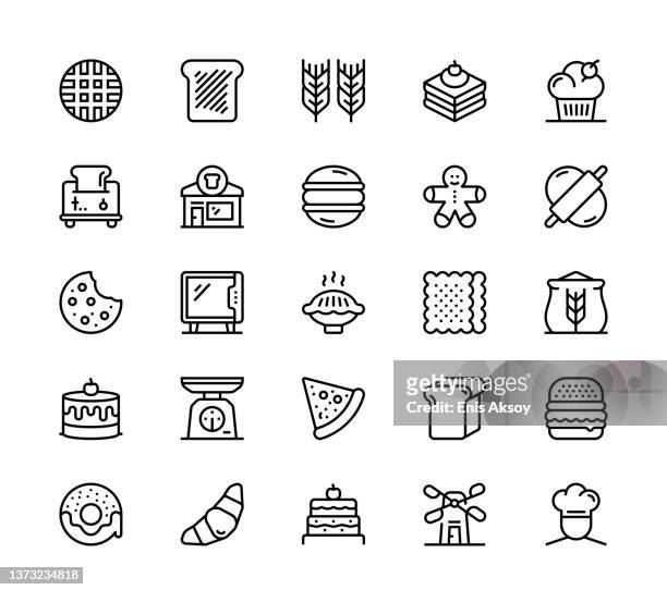 bakery icons - flour stock illustrations