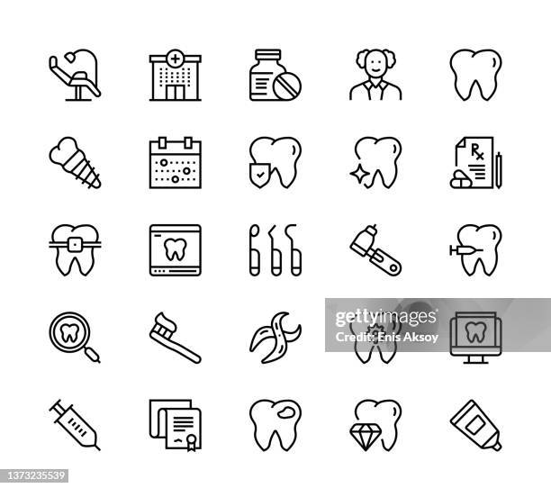 dental icons - root canal stock illustrations