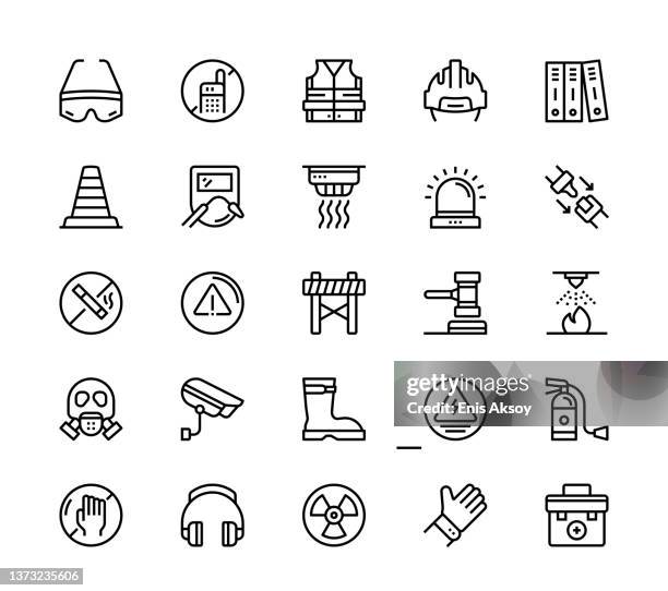 work safety icons - fire sprinkler stock illustrations