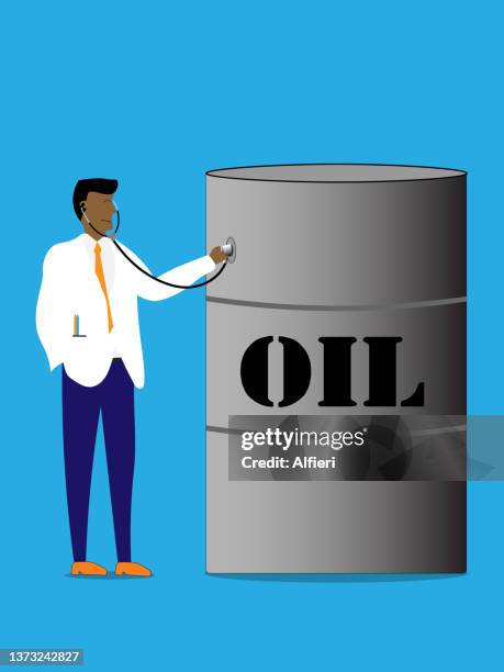 examining oil - african drum stock illustrations