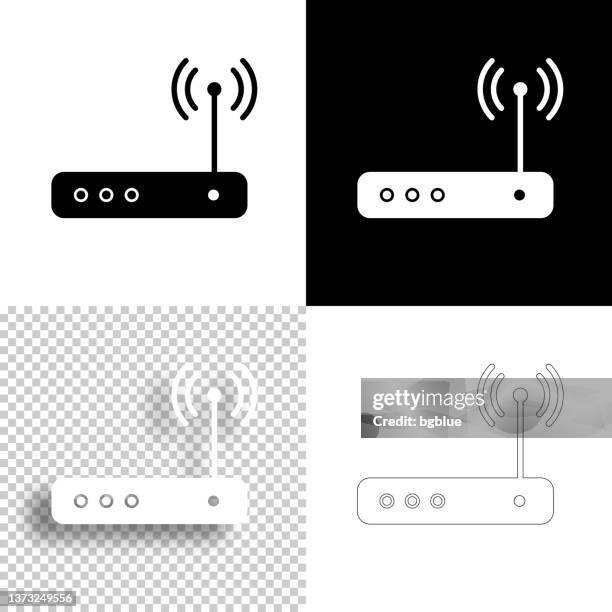wifi router. icon for design. blank, white and black backgrounds - line icon - fiber optic cable white stock illustrations