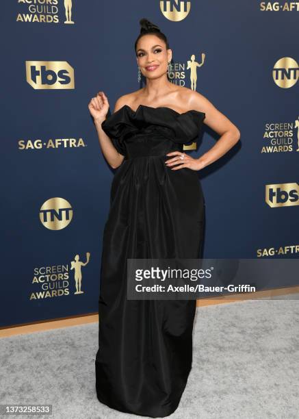 Rosario Dawson attends the 28th Annual Screen Actors Guild Awards at Barker Hangar on February 27, 2022 in Santa Monica, California.