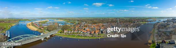 hasselt drone view on the riverbank of the zwarte water - limburg netherlands stock pictures, royalty-free photos & images