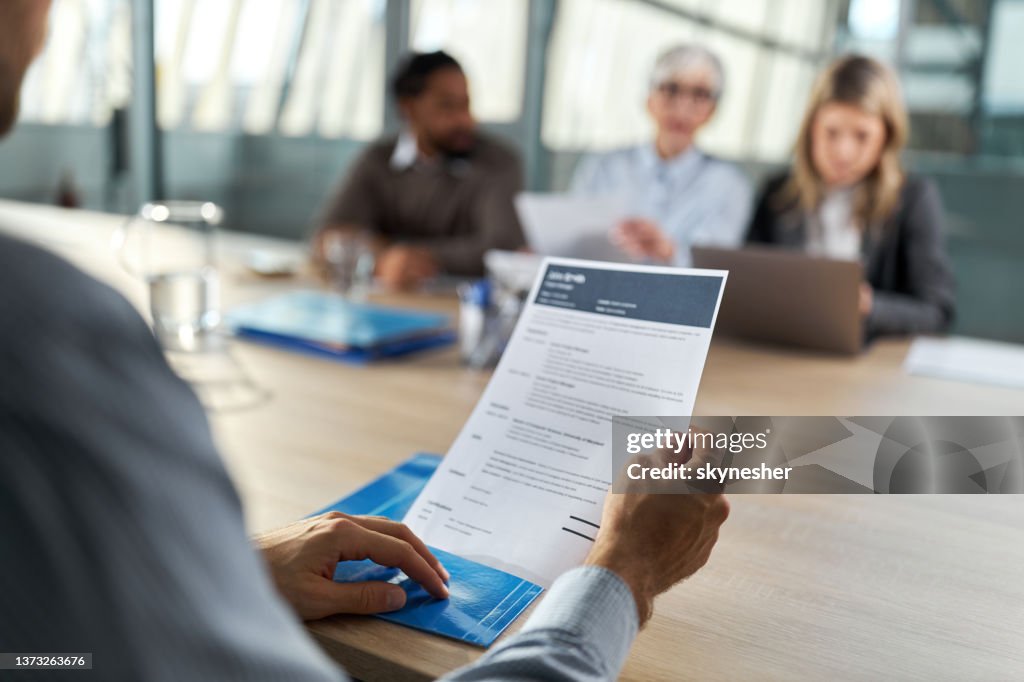 Holding resume on job interview!