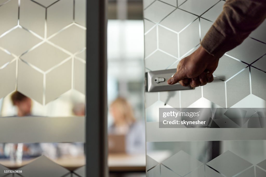 Entering the office!