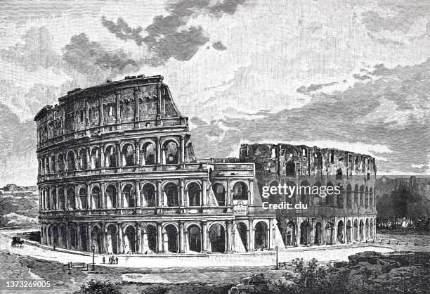 coliseum, rome - coliseum rome stock illustrations