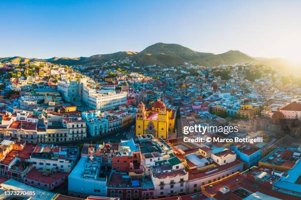 aerial view of guanajuato, mexico - guanajuato stock-fotos und bilder