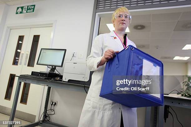 Analyst Claire Taylor receives a batch of samples in the anti-doping laboratory which will test athlete’s samples from the London 2012 Games on...