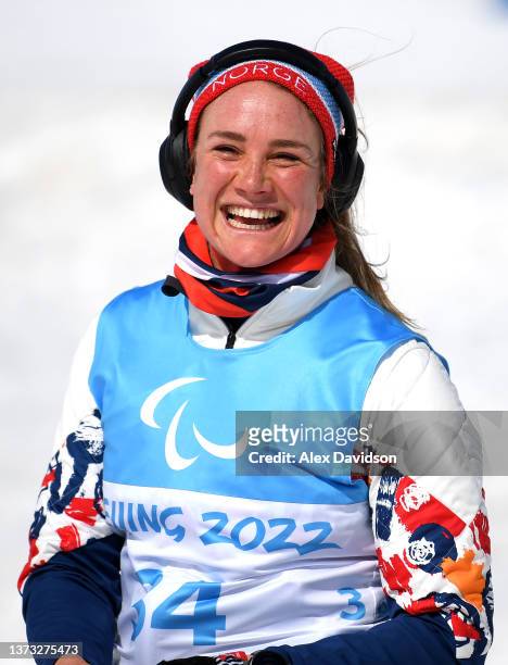 Birgit Skarstein of Team Norway looks on after a Official Training Session at Zhangjiakou National Biathlon Centre on February 28, 2022 in in...