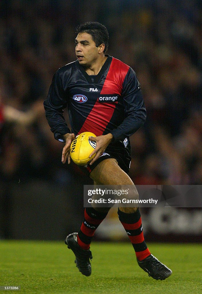 Essendon Rioli Dean Rioli for Essendon runs the ball forward during the First... News ...