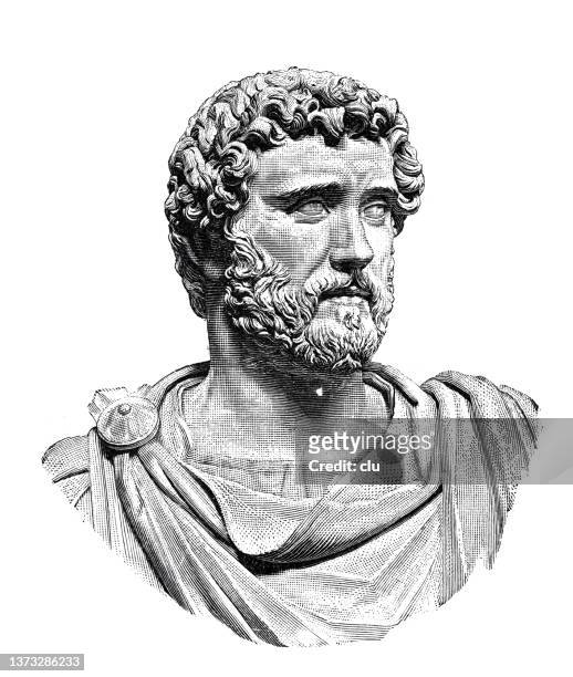 stockillustraties, clipart, cartoons en iconen met antonius pius, roman emperor - romeinse rijk