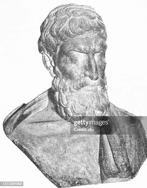 ilustraciones, imágenes clip art, dibujos animados e iconos de stock de epicuro, filósofo griego antiguo - epicuro