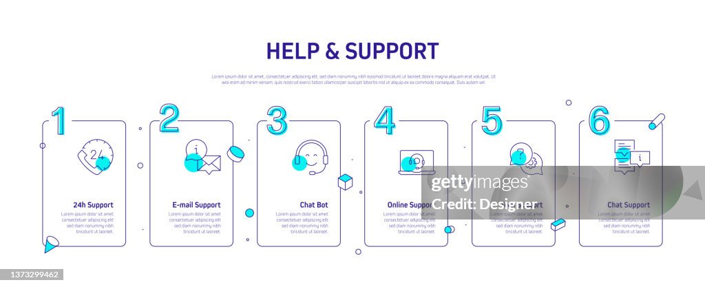 Help Visual Design Help And Support Related Infographic Design High-Res Vector Graphic ...