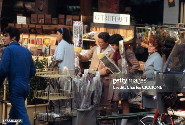 Jardinerie 'Truffaut' à Paris, dans les années 1970.