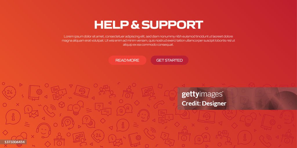 Help Guide Banner Help And Support Related Pattern Design Web Banner High-Res Vector ...