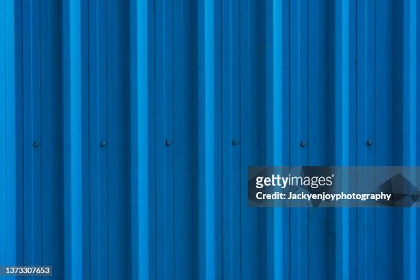full frame shot of blue metal - aluminum boat stock-fotos und bilder
