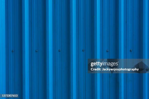 full frame shot of blue metal - cargo container texture stock pictures, royalty-free photos & images