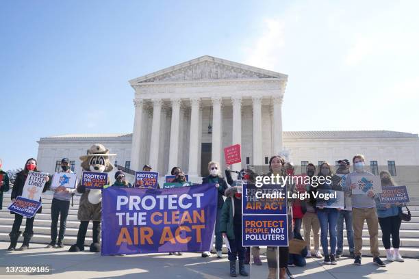 Daniela Ochoa-Gonzalez, Moms Clean Air Force speaks outside as the Supreme Court hears from coal companies and their partisan allies who are trying...