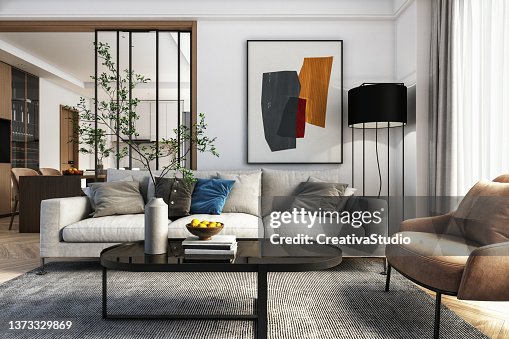 Modern living room interior - 3d render Modern living room interior - 3d render